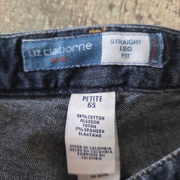Liz Claiborne Straight Leg Fit Blue Jeans Petite 6 Short - Picture 4 of 7